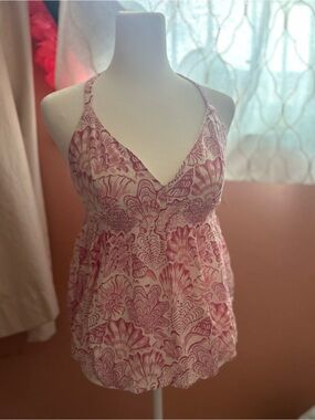 Hollister Pink Floral V-Neck Camisole Tank